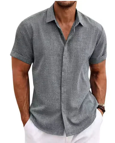 Urban Ease Lapel Short Sleeve Shirt