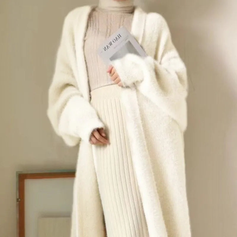 Women's Vintage Knitted Cashmere Cardigan - Fluffy & Warm 2024 Collectio