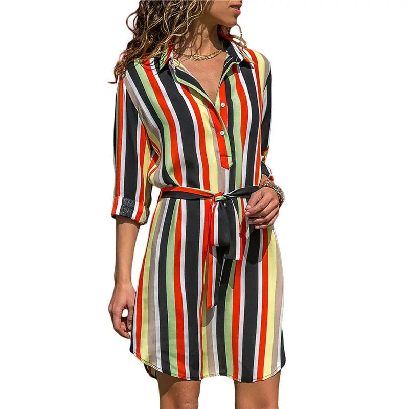 Elegance Long Sleeve Shirt Dress