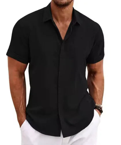 Urban Ease Lapel Short Sleeve Shirt